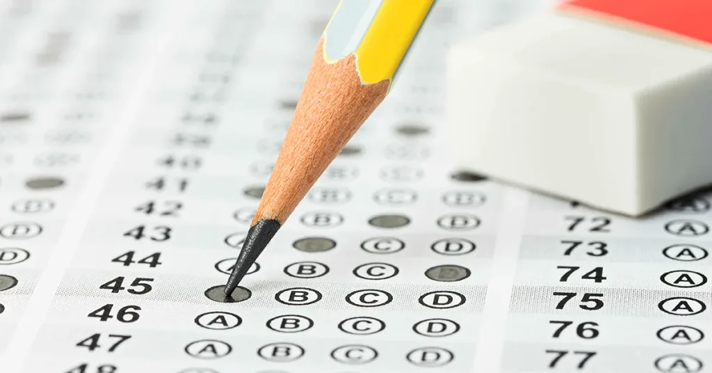SAT exam sheet with corrections after receiving SAT Score verification