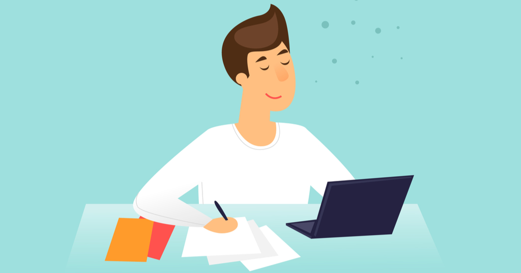Vector illustration of Student preparing for exams, education, training courses, internet studying, online book