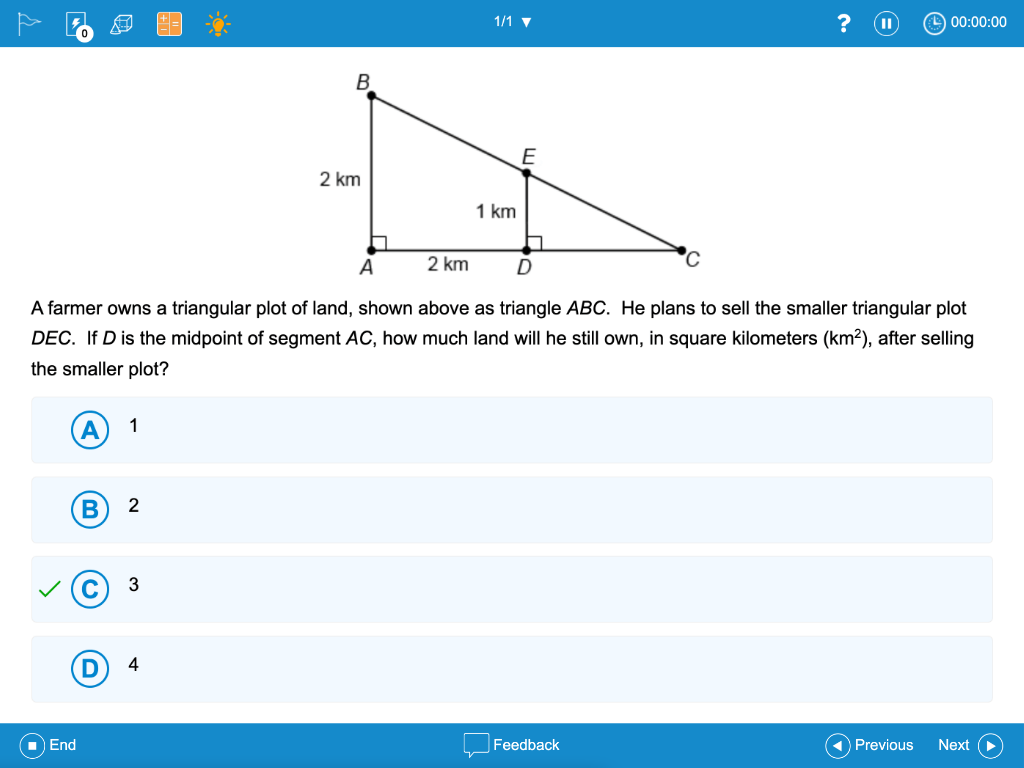 Screenshot of SAT math question