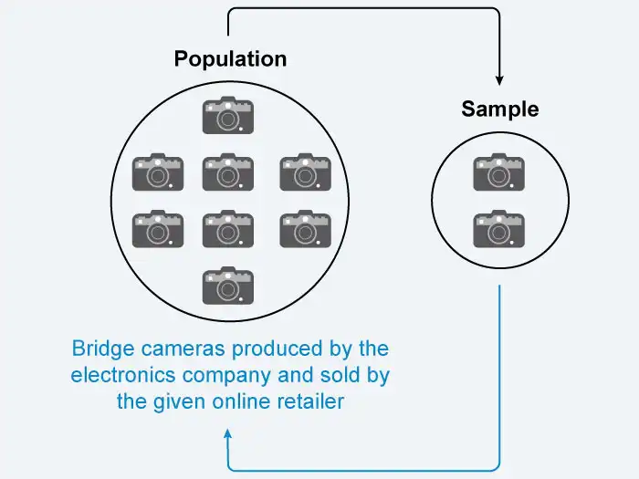 Graphic representation of a randomly selected sample from a population.