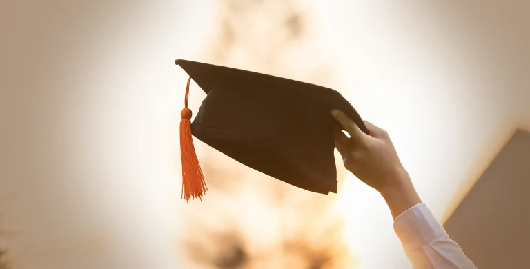 Graduation cap of international student taking the ACT