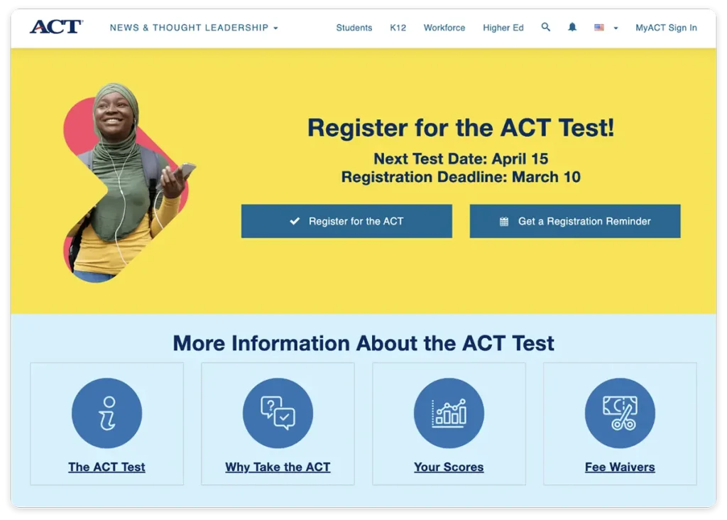 ACT.org website