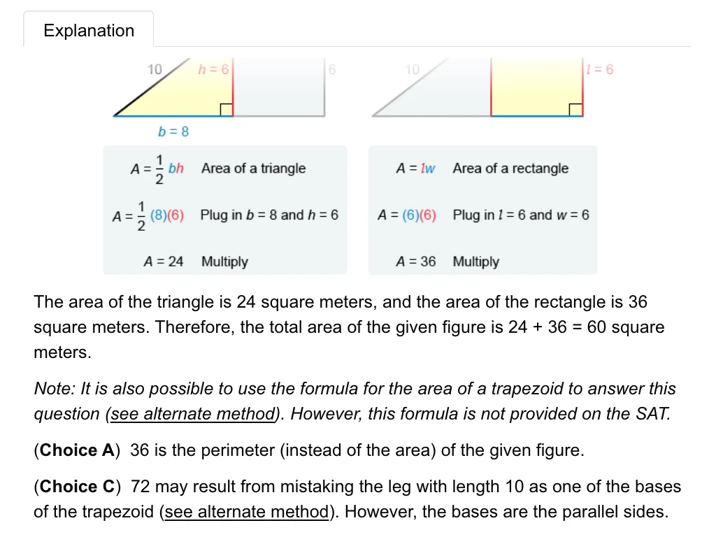 UWorld’s industry-leading illustrated explanations for Digital SAT Math question.