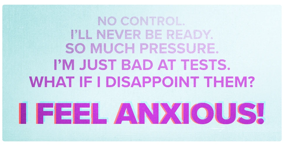 A collection of negative thoughts caused by test anxiety.