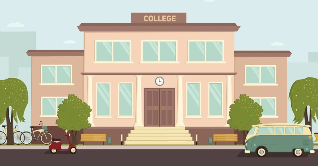 Illustration of a college building