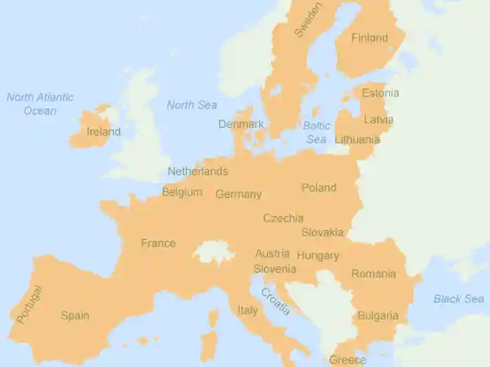 Map and description of the European Union (EU)