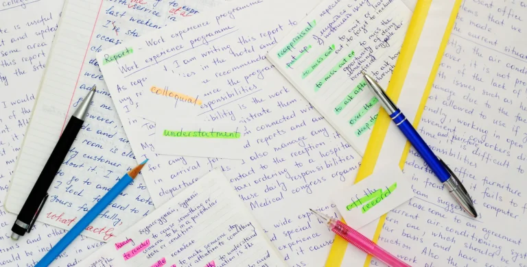 Student learning all the grammar rules and tips to score well in the ACT English