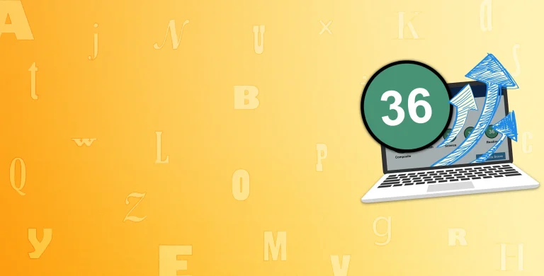 Computer displaying a perfect 36 score after using UWorld ACT English tips