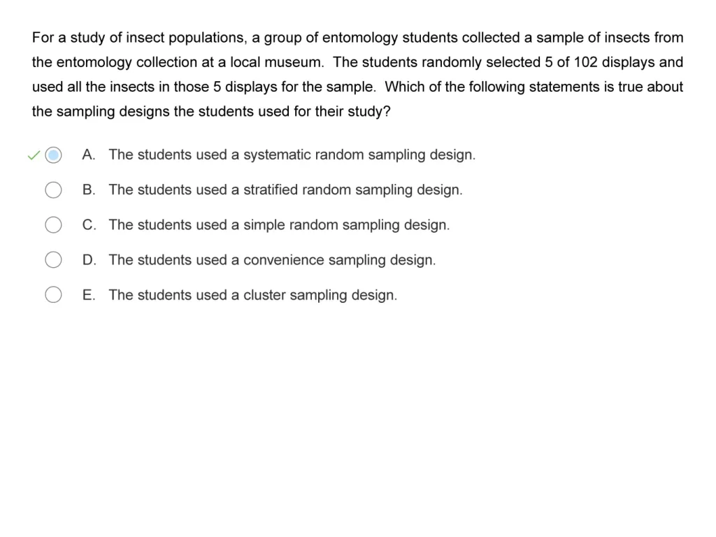 AP Statistics Example Question 2