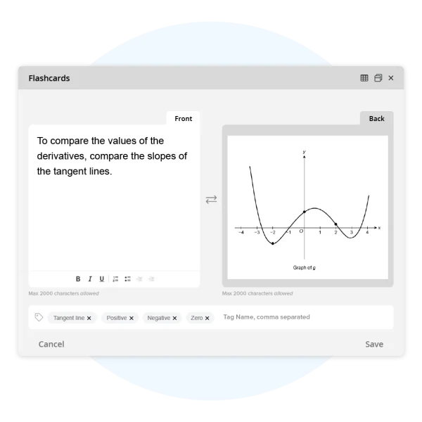 Sample AP Calc AB Smart Flashcard