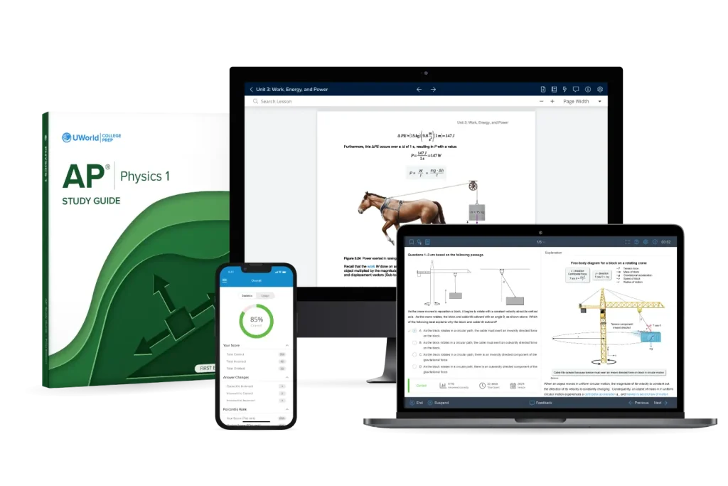 AP Physics 1 prep course suite by UWorld