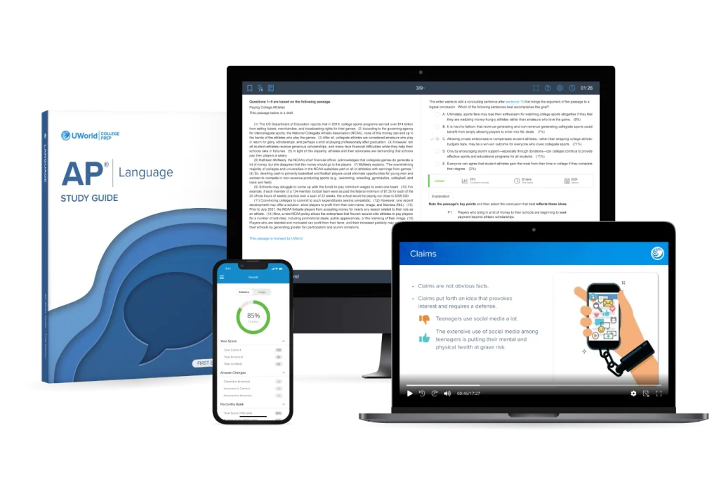 AP English Language prep course suite by UWorld