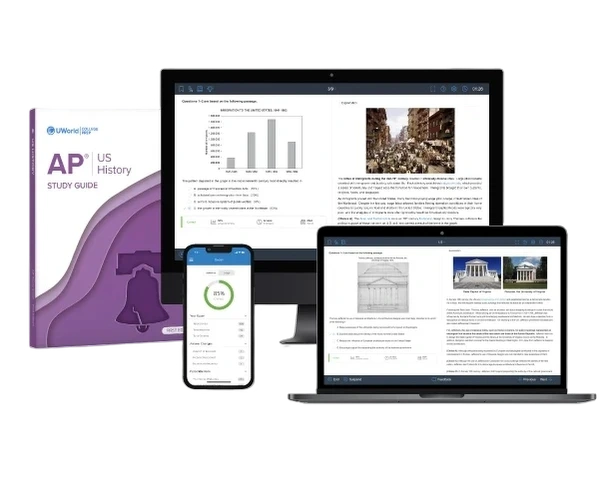 Visual of AP U.S. History prep course product suite showing streamlined study materials designed for fast success.