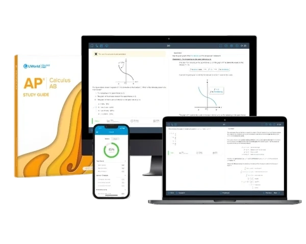 Visual of AP Calc AB prep course product suite showing streamlined study materials designed for fast success.