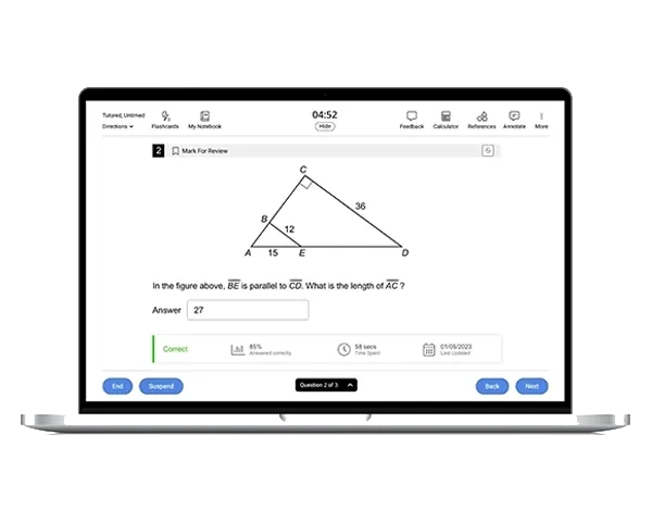 Finding the length of a line in a triangle