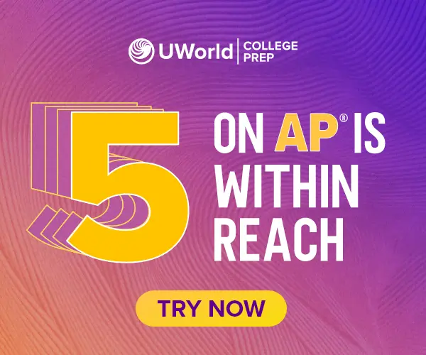 Click here to improve your score to 5 on AP with UWorld’s free AP practice tests.