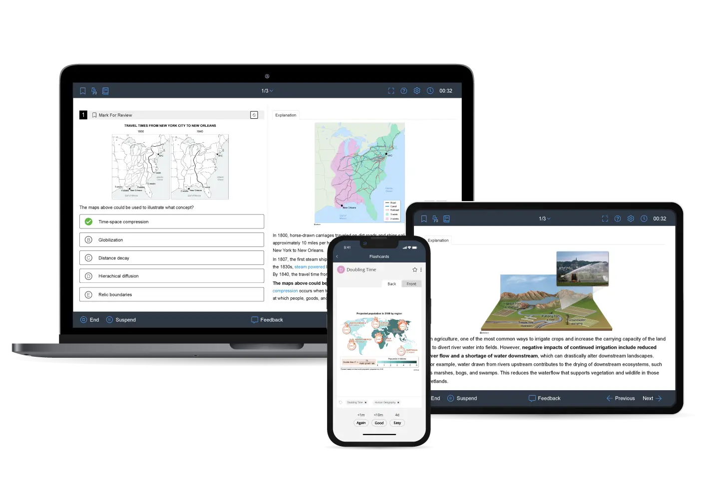 HUG Practice Question Bank shown on multiple devices