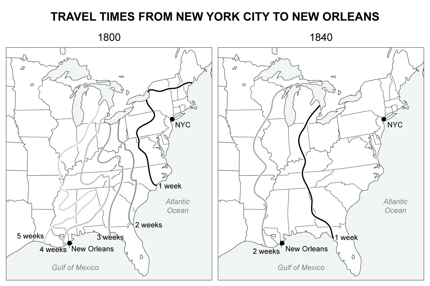 Travel Times from New Your City
