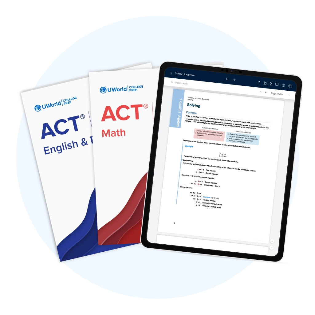 UWorld’s Digital ACT Study Guide Prep book