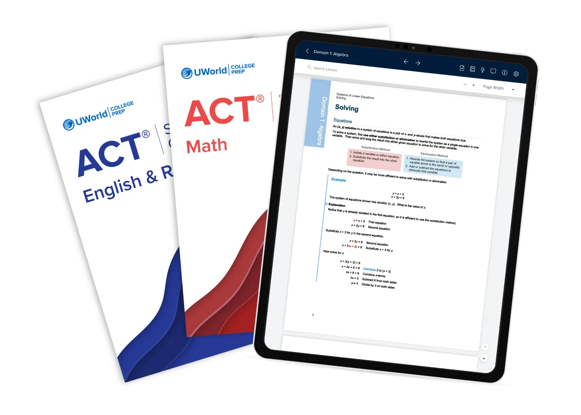 UWorld ACT Prep Book & Study Guide Set