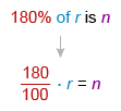 Image ID: L126632; Click here to see more information Percent equation: (180/100) × r = n
