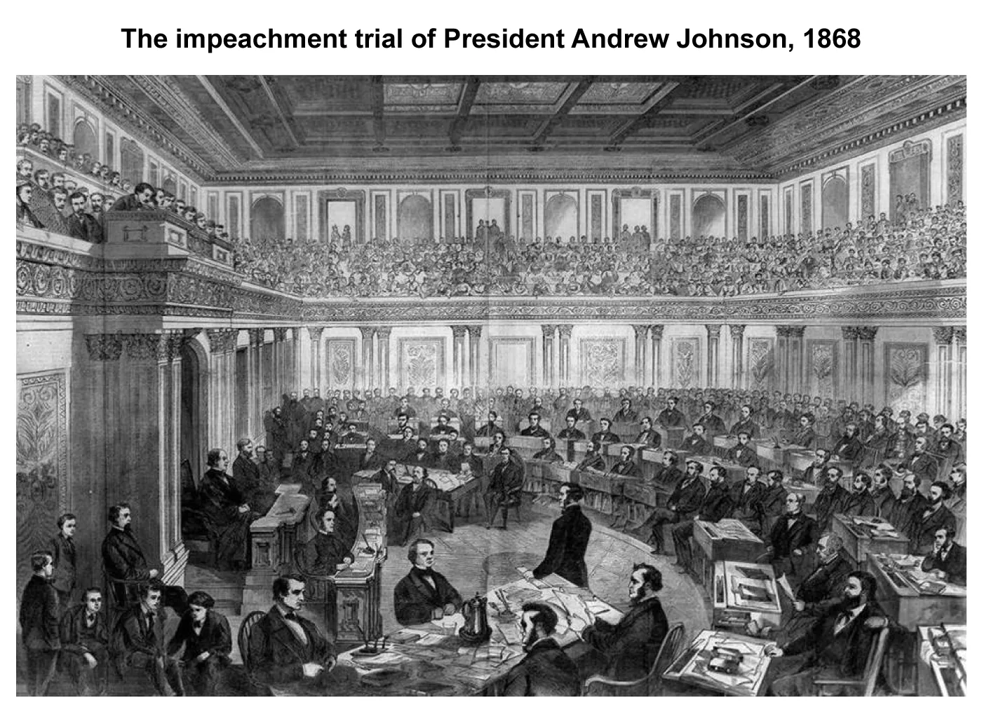 The impeachment trial of President Andrew Johnson, 1868