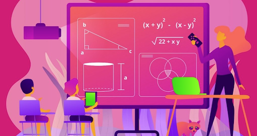 Students learning SAT Geometry questions in the classroom